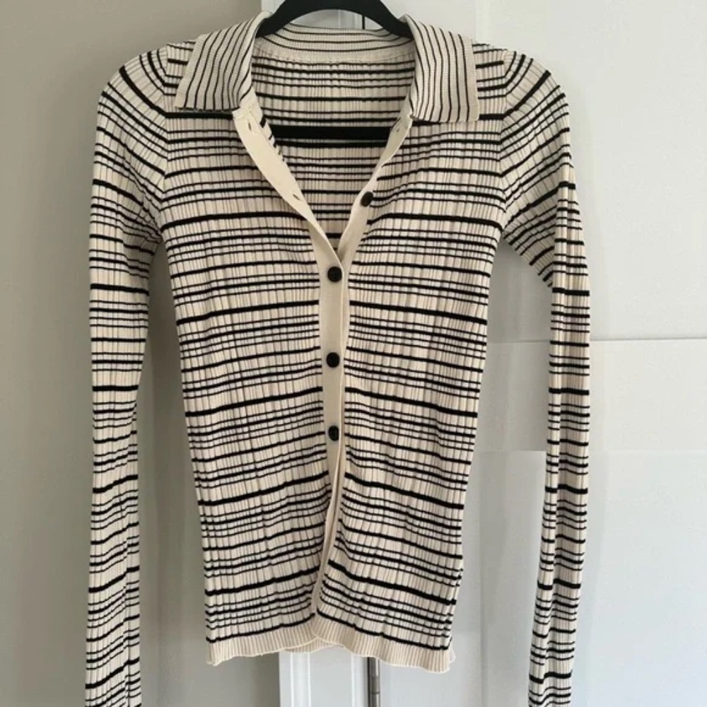 Commense striped knit sweater with collar - Picture 2 of 2